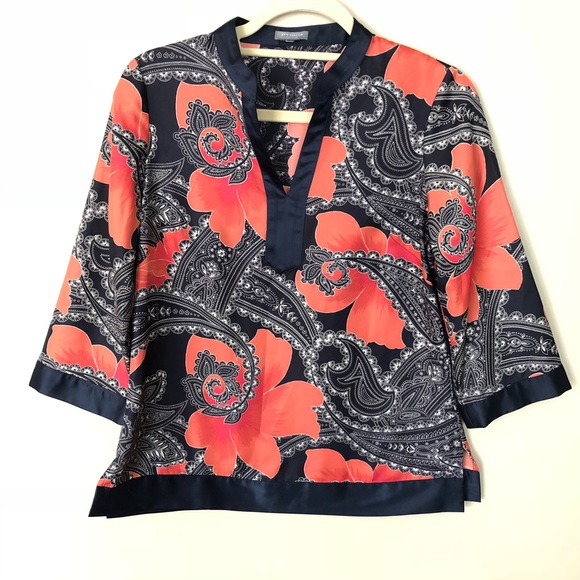 ๐HP๐ Ann Taylor Blue & Orange Blouse - Picture 7 of 8
